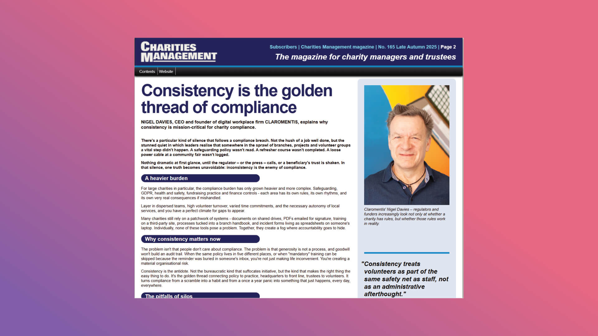 Claromentis in Charities Management: Consistency is the Golden Thread of Compliance featured image