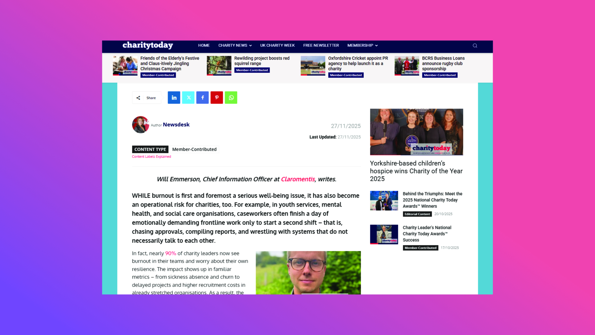 Claromentis in Charity Today: Avoiding Third-Sector Burnout With Smarter Tech featured image