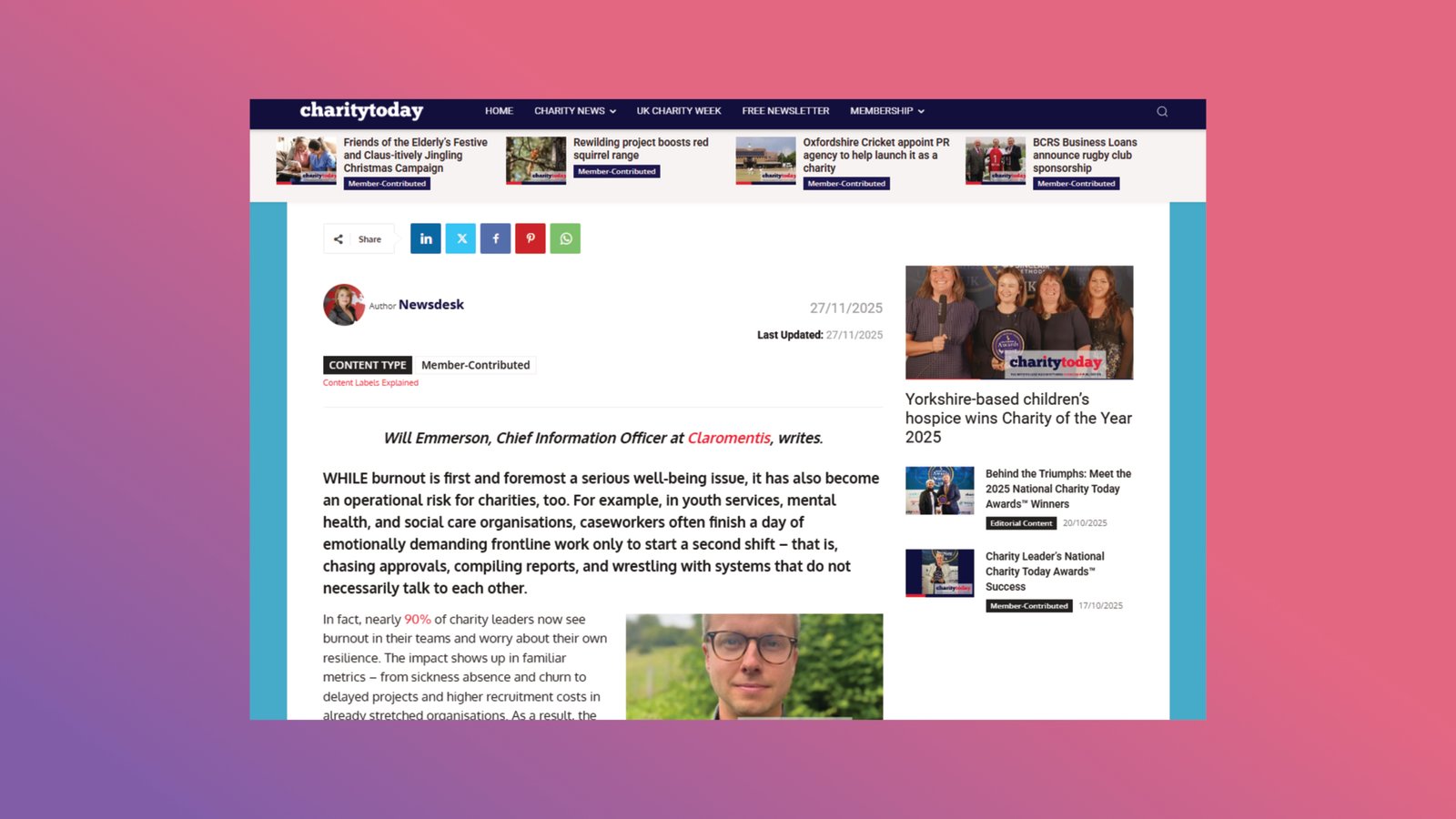 Claromentis in Charity Today: Avoiding Third-Sector Burnout With Smarter Tech