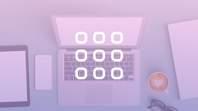 Bird's eye view of a laptop on a table