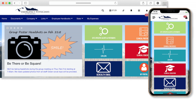 EPR intranet browser and mobile app