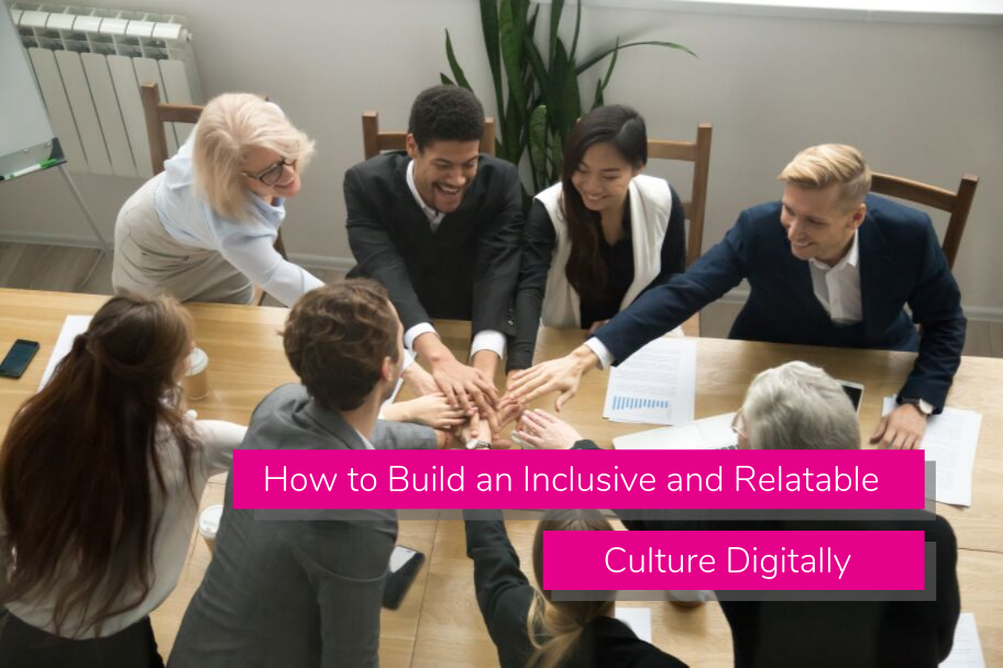 How to Build an Inclusive and Relatable Culture Digitally - colleagues putting their hands together in the middle of a table