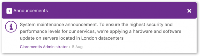 Intranet announcements | Claromentis