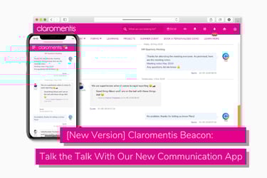 Screenshots of Claromentis's communication app