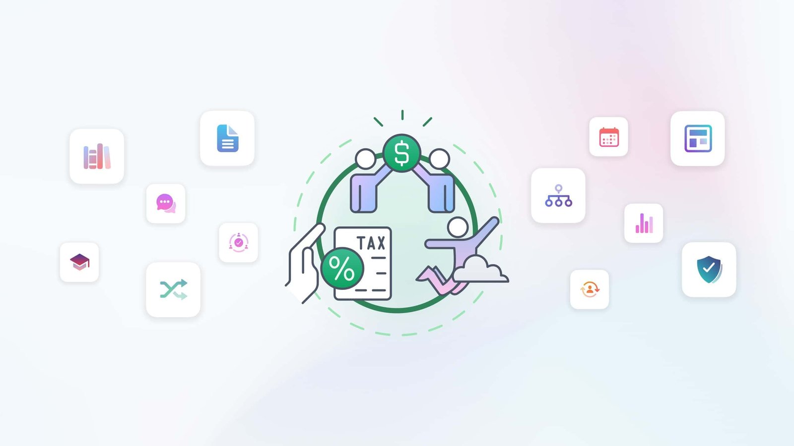 Illustration of Claromentis application icons 