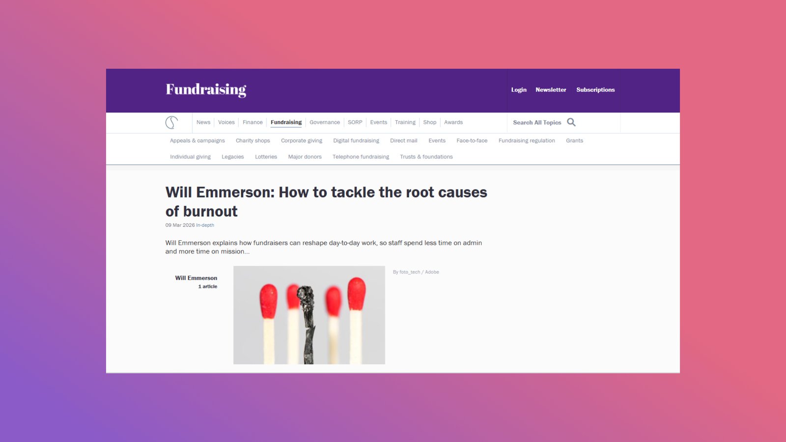 Claromentis in Fundraising Magazine: How to Tackle the Root Causes of Burnout