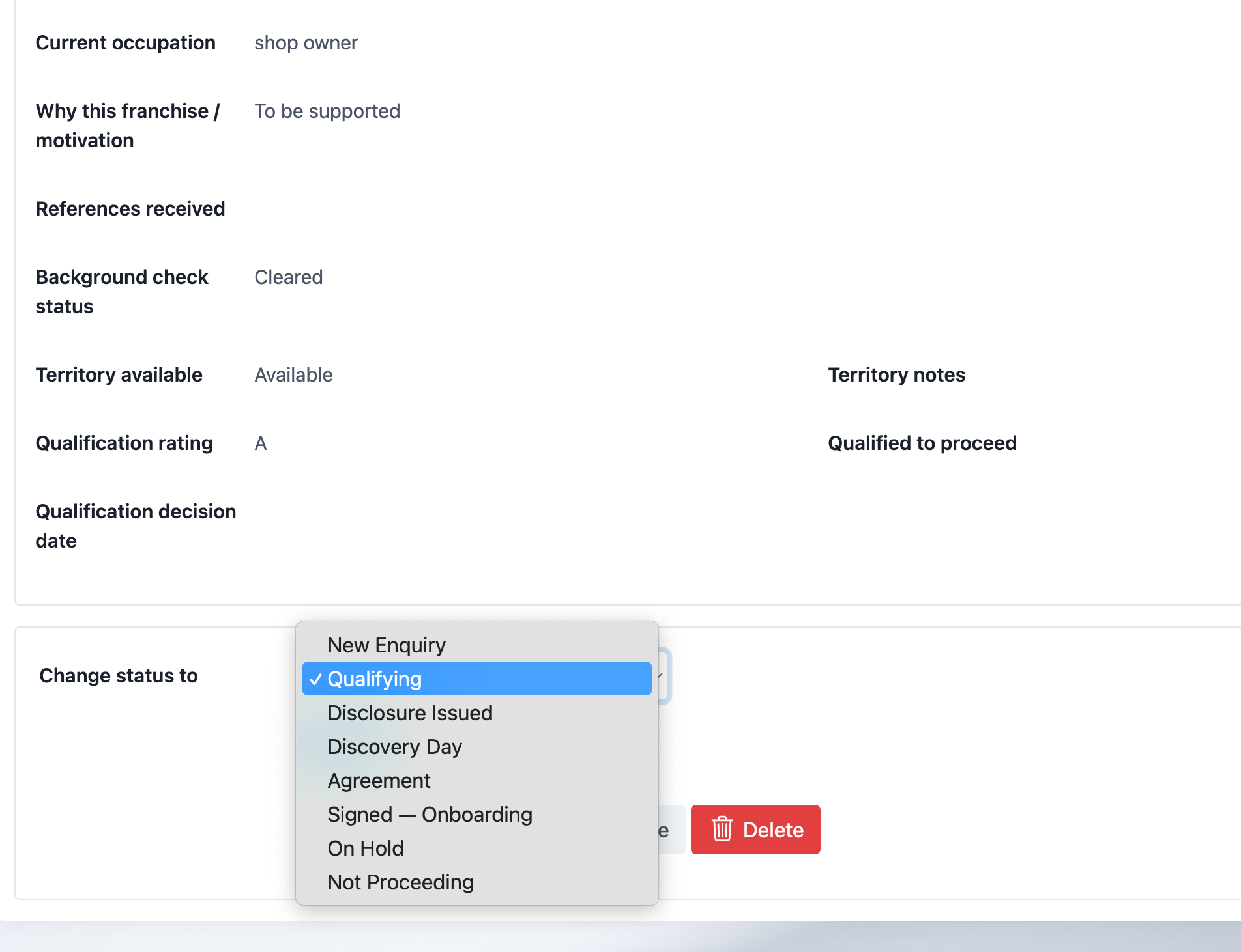 candidate form fill