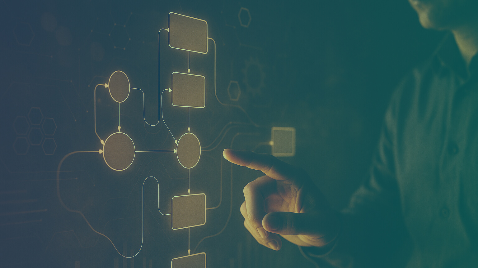 Automated franchise owner creating a workflow using drag and drop software