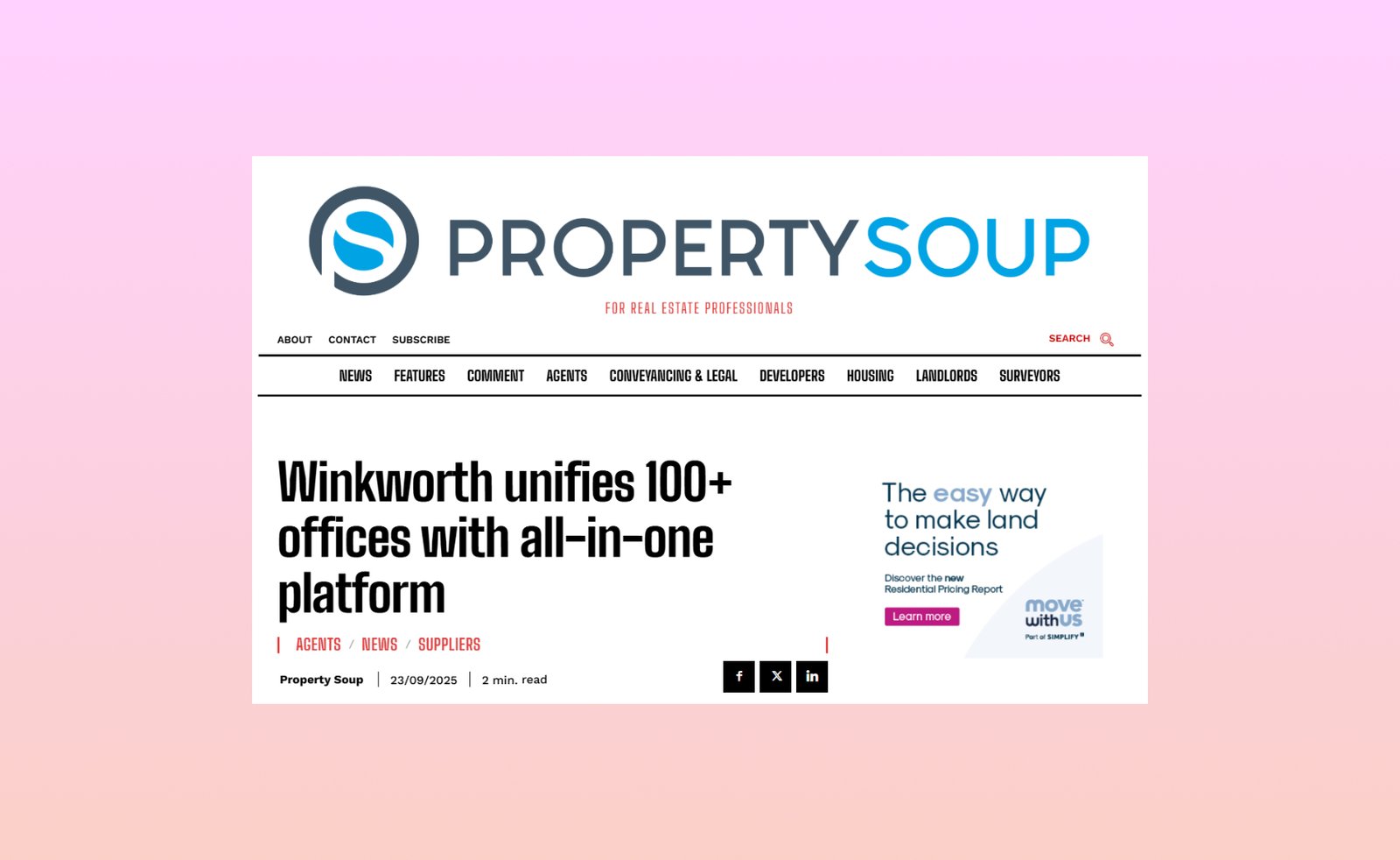 Claromentis Coverage: Winkworth Unifies 100+ Offices With One Platform