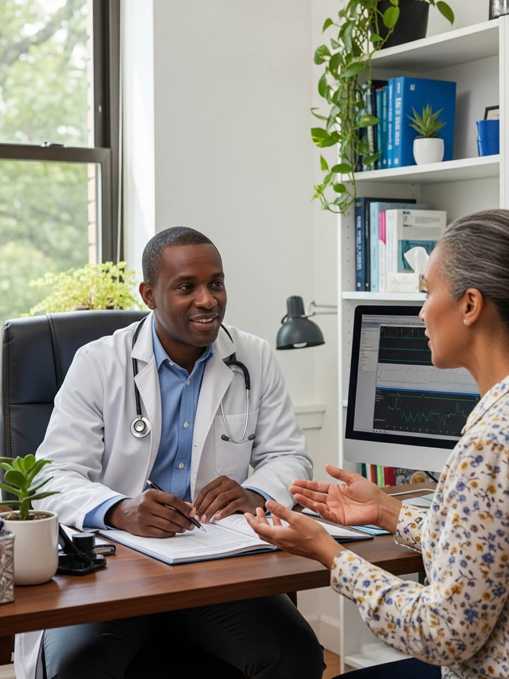 A doctor consulting with a patient