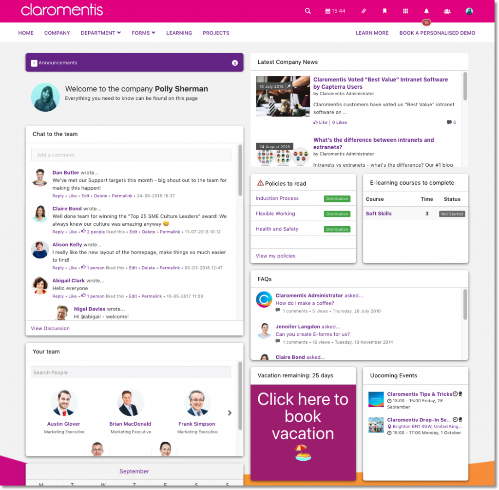 An example of a Digital Workplace