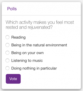 Example of  a mini Employee Survey and Poll