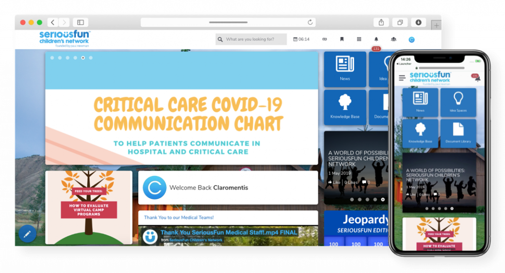 An example of a web page utilising the benefits of digital communications in the workplace for employee care