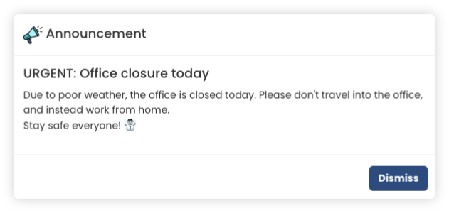 claromentis-intranet-announcement-office-closure-example