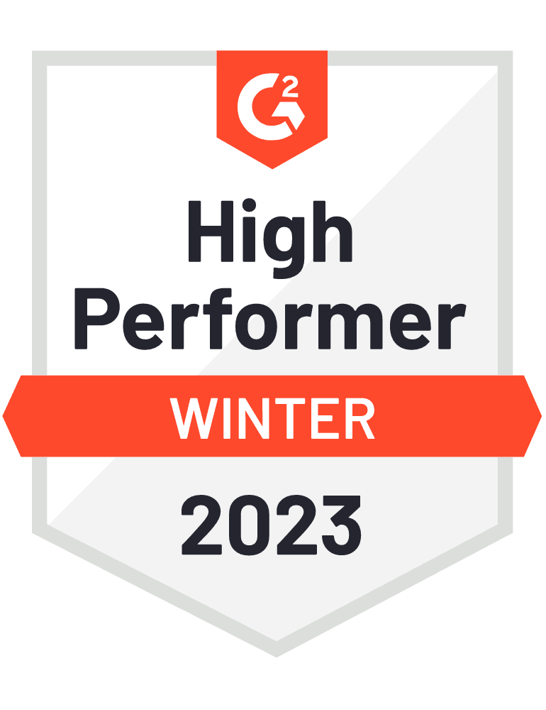 G2 high performer badge for intranet software. Shows why you should sign up for our intranet free trial.